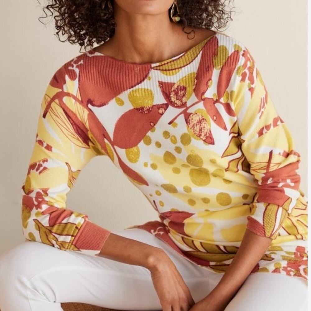 Soft Surroundings Desert Sage Sweater Womens XL Apricot Neutral Tropical Knit